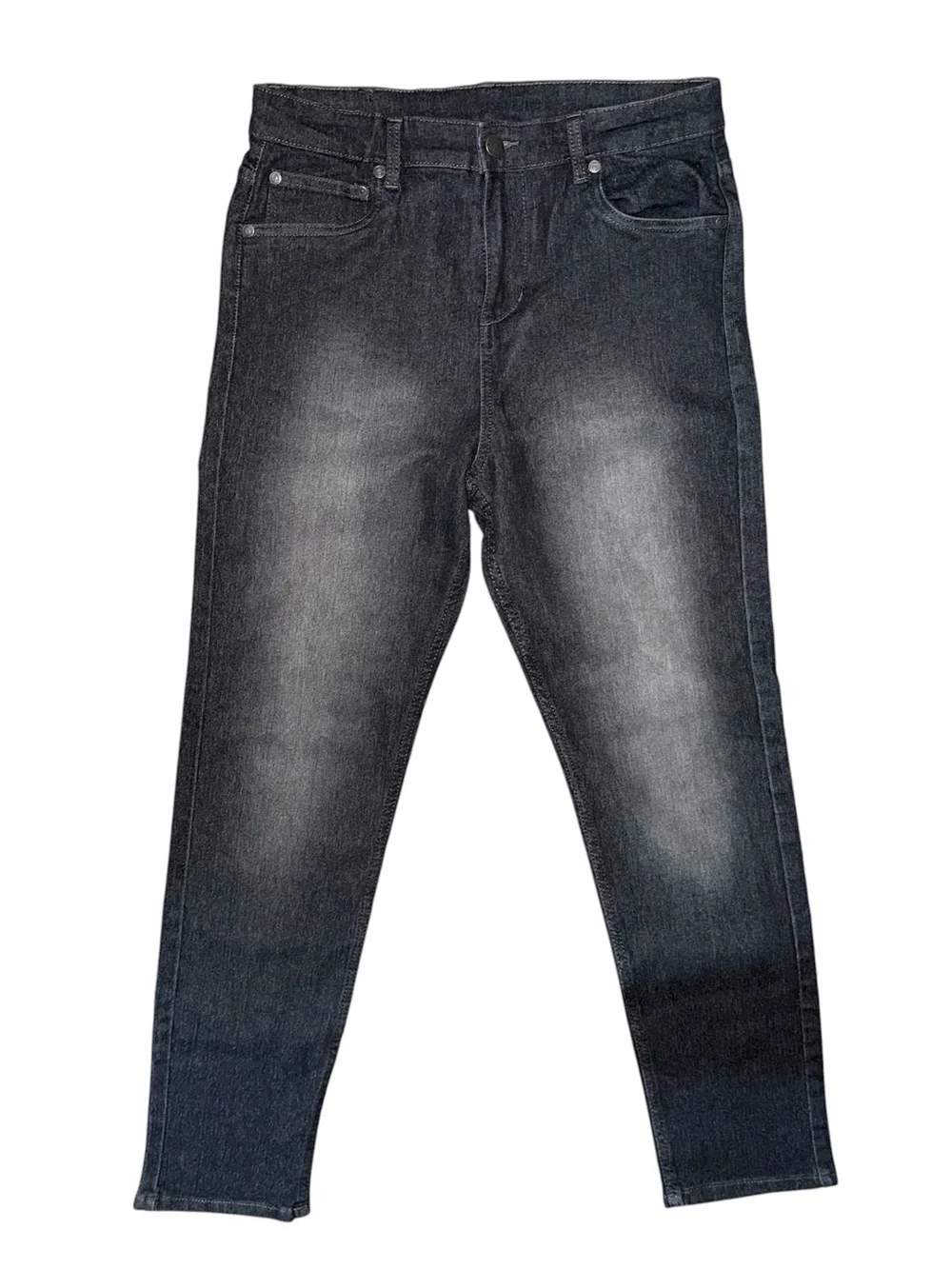 Black Acid Wash Y2K Streetwear Skinny Jeans